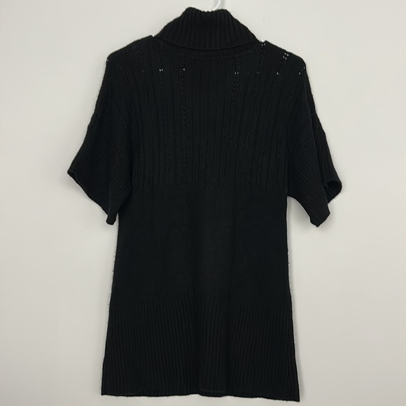 Alfani Black Knit Cowlneck Sweater Womens Sz P/S Wool Blend Short Sleeve - Picture 6 of 6